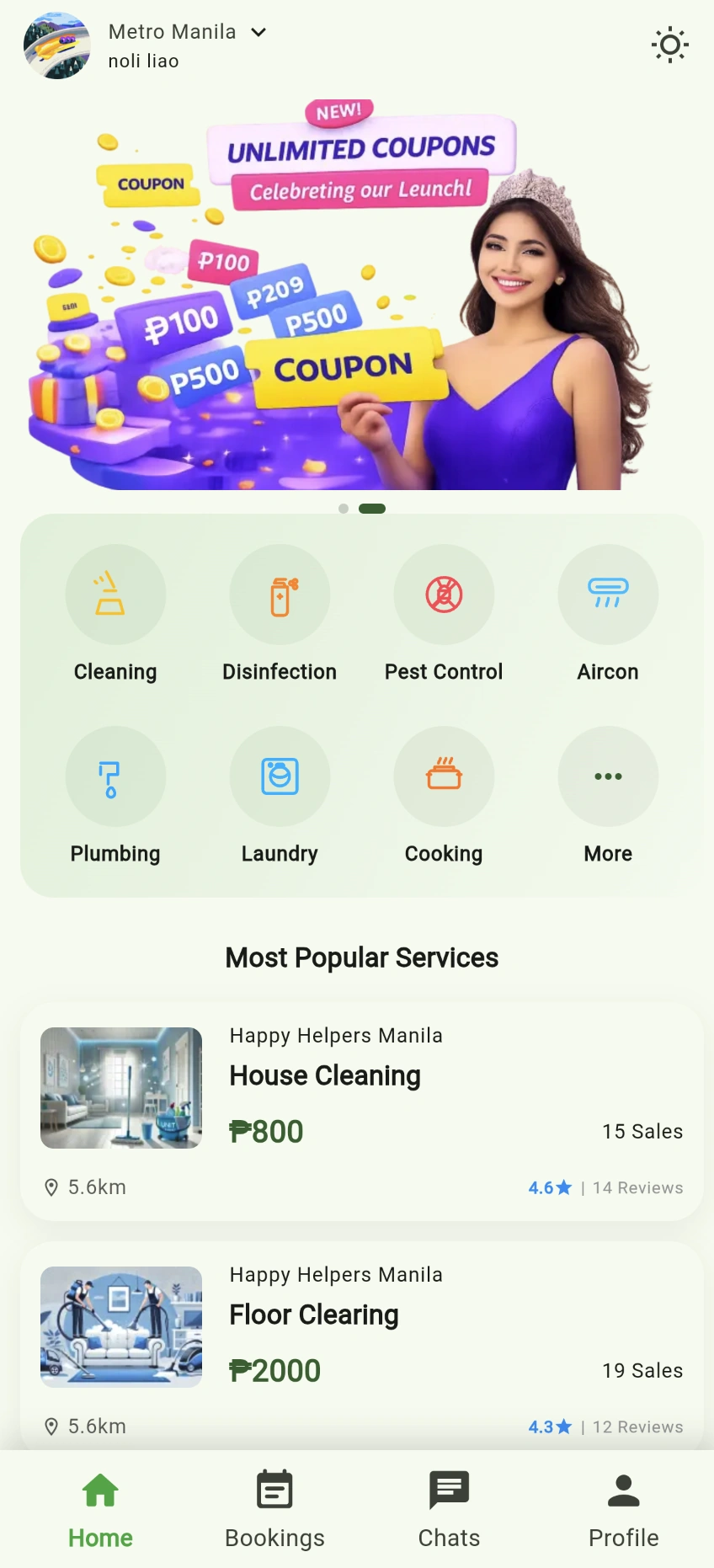CareHome app homepage preview